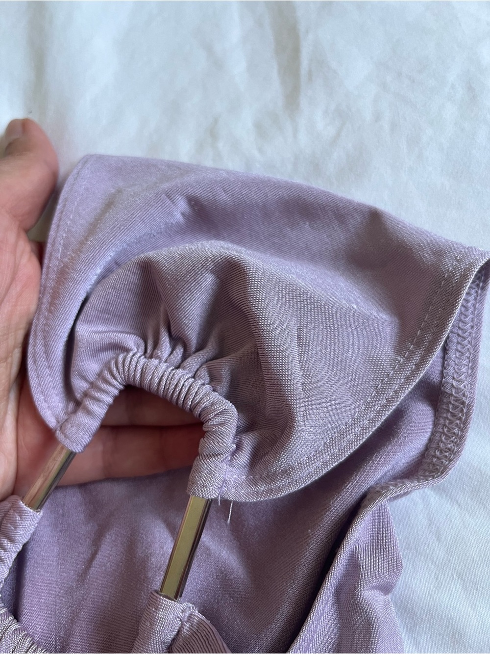 Vintage Y2K Lilac One Shoulder Top with Silver Hardware Detail - Picture 4 of 8